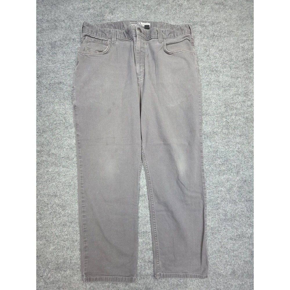 Carhartt Rugged Flex Canvas Relaxed Fit Work Pants 38 x 30 (FITS 34 x 29) Gray